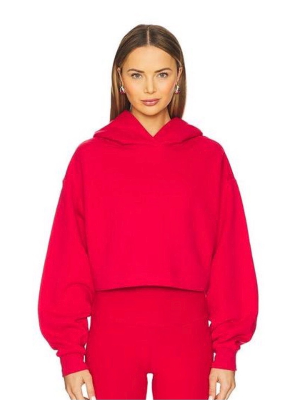Alo Red Cropped Hoodie